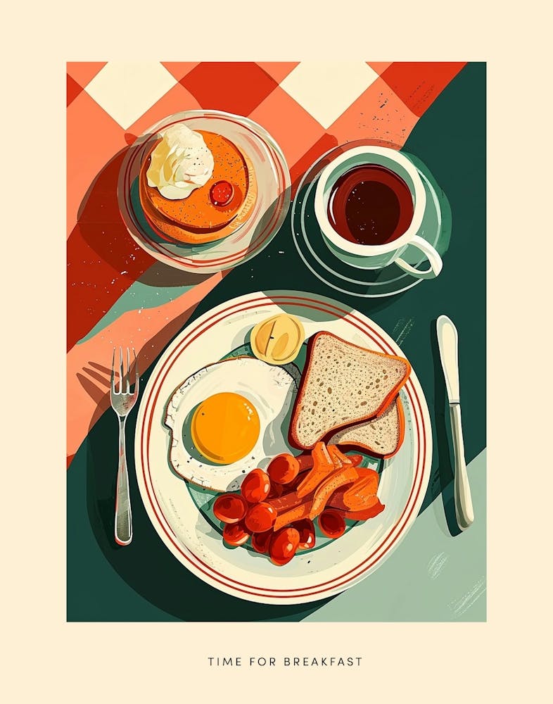 Time For Breakfast Art Deco Poster