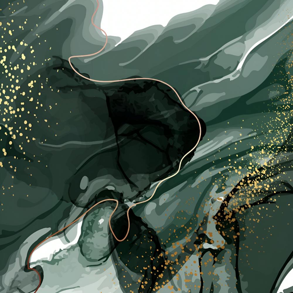 Abstract Elegance Green and Gold