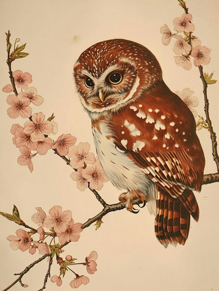 Illustration Vintage Chouette Naine 2