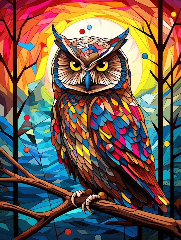Owl Abstract Pop Art 5