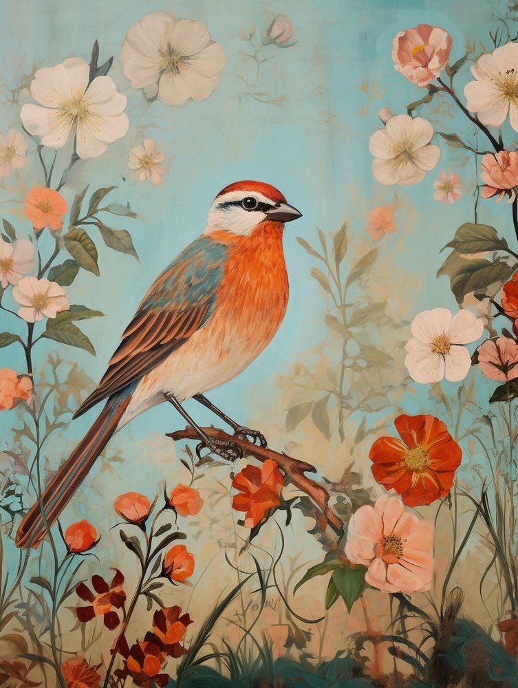 House Sparrow 2 Detailed Bird Painting