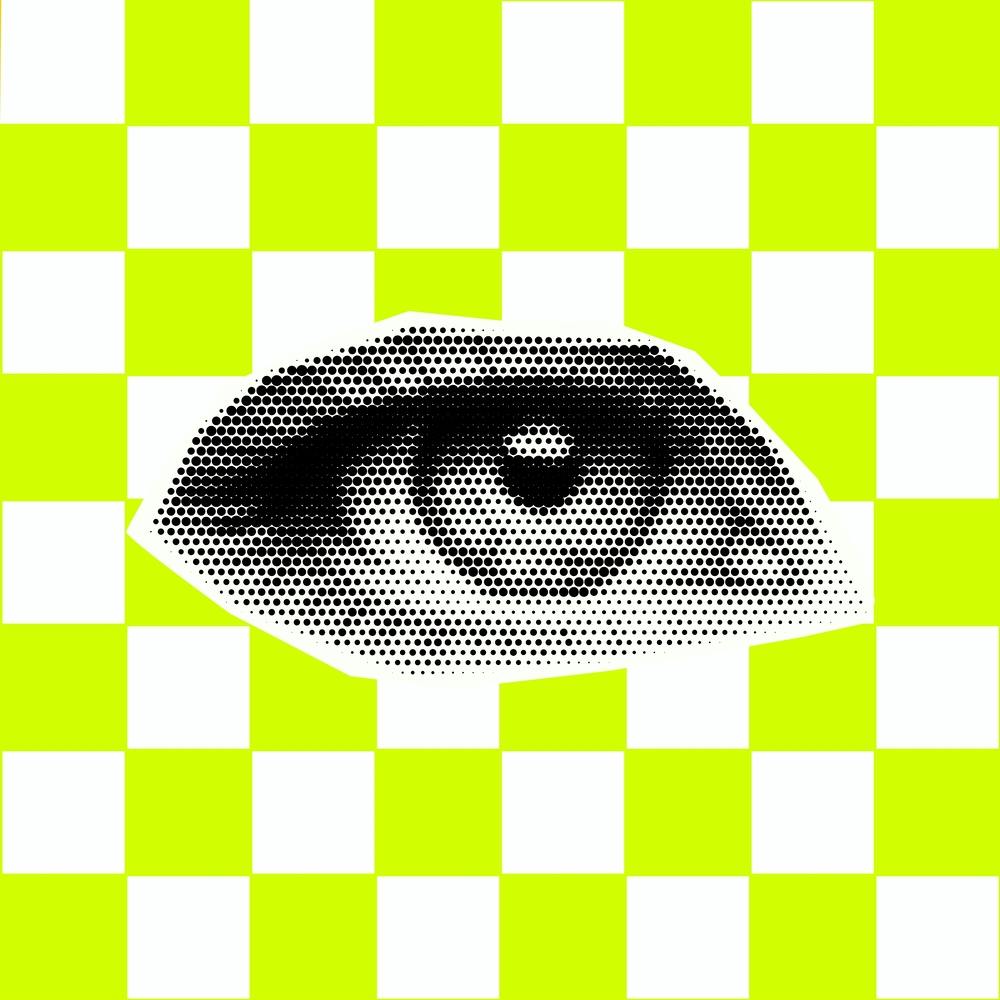 Checkerboard Eye Lime Green
