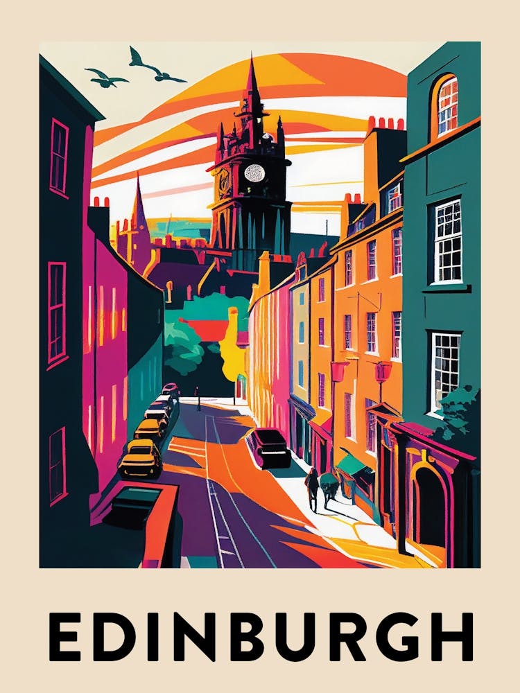 Edinburgh Vintage Travel Poster