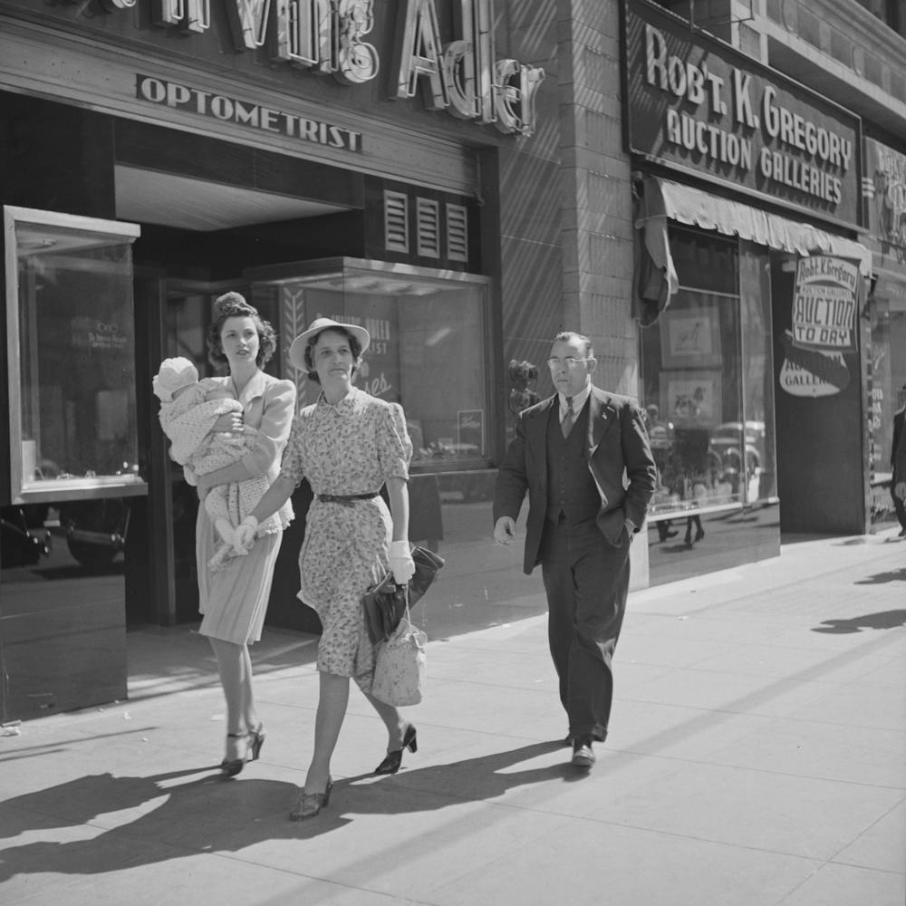 Hollywood, California, Shoppers By Russell Lee