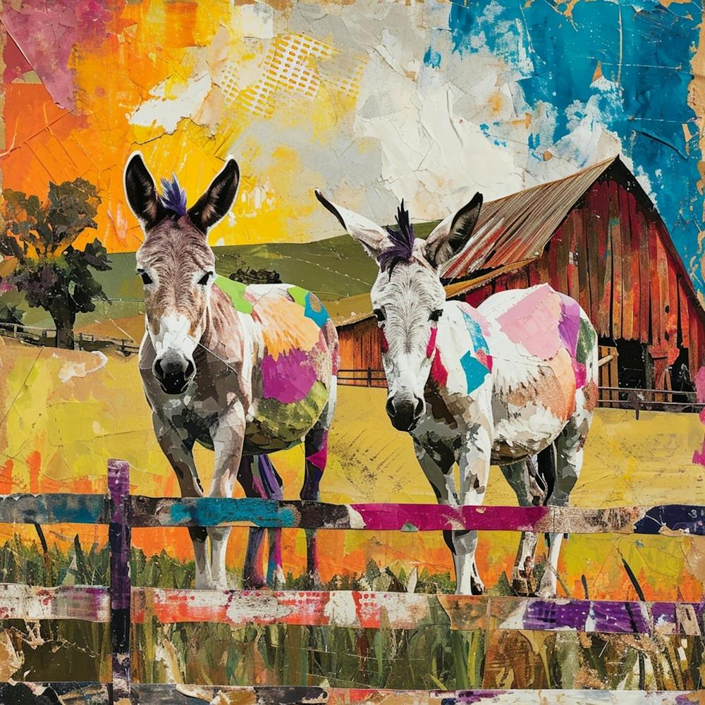 Kitsch Donkey Patchwork Collage 4