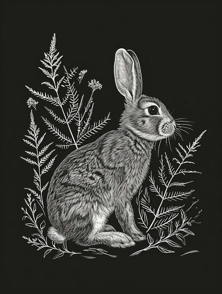 New Zealand Rabbit Minimalist Illustration 2