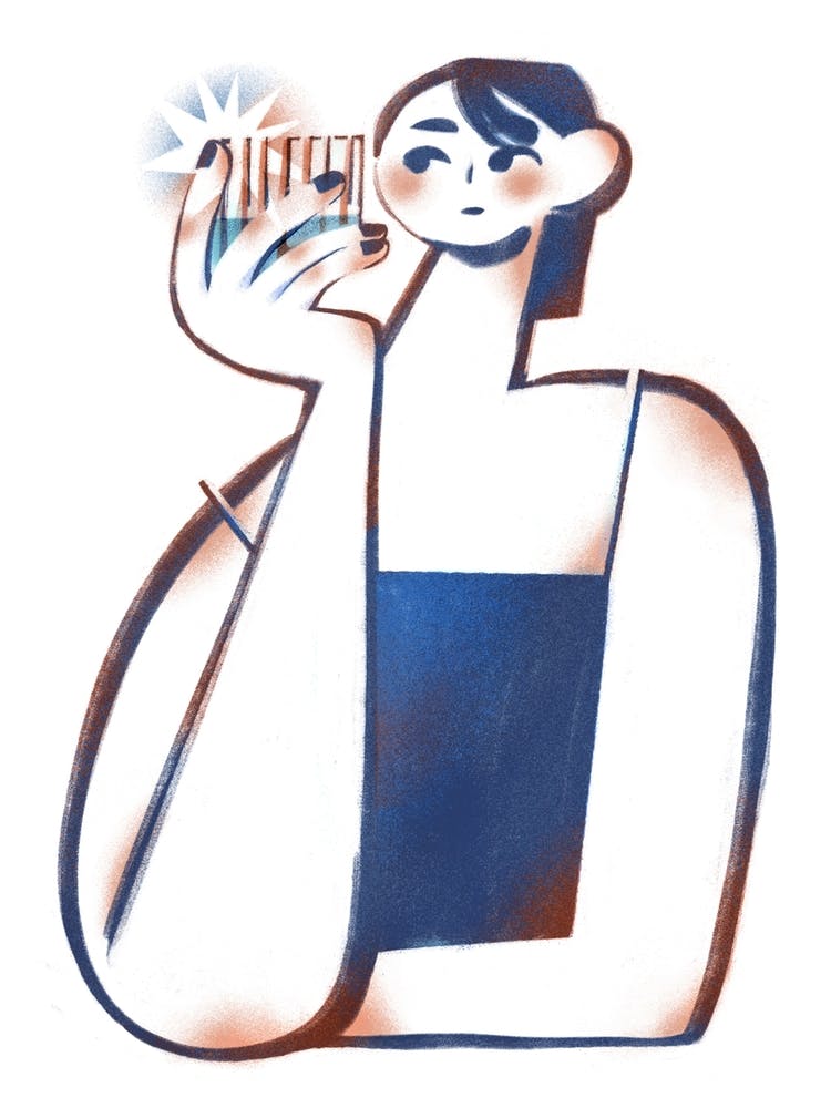 Cold Drink Minimal Girl
