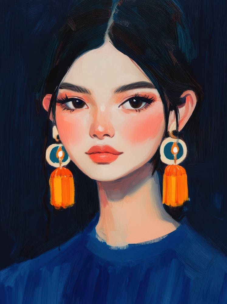 Asian Girl With Earrings