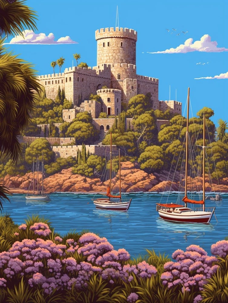 Bodrum Castle St Peters Caastle Pixel Art 8