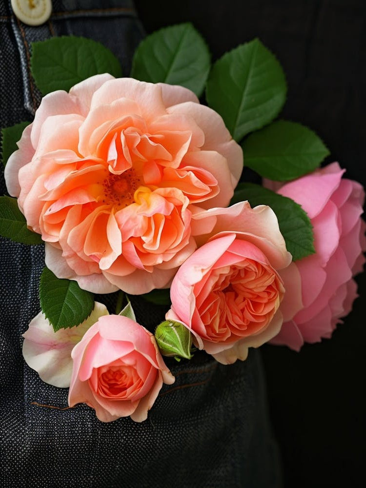 English Roses Painting Rose In A Pocket 1