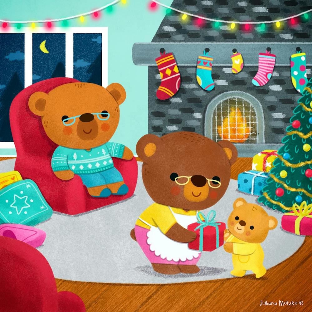 Teddy Bears Family Christmas Eve