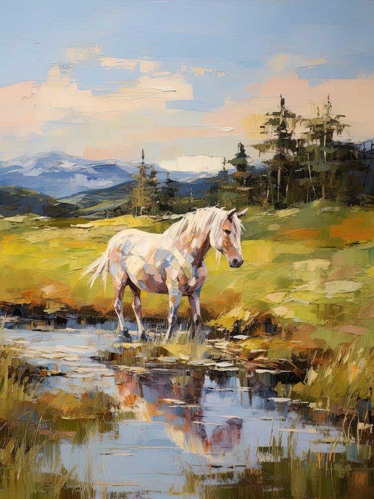 Horses Painting In Scottish Highlands, Scotland 4