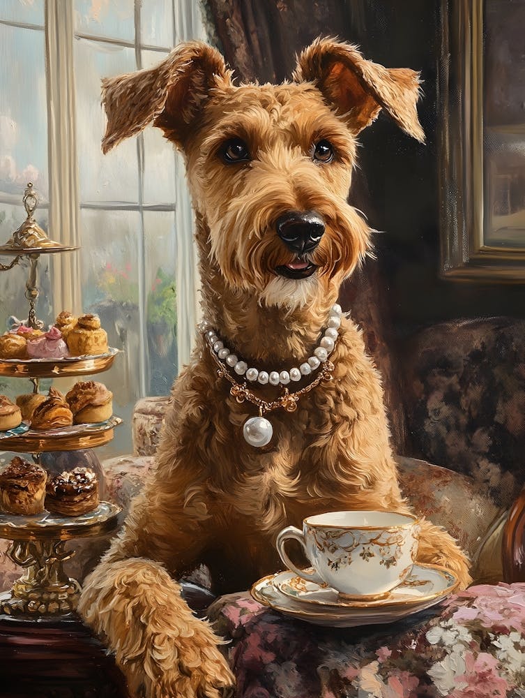 Classy Airedale At The Bar 26