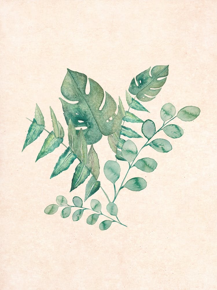 Bloomery Decor Watercolor Jungle Leaves S