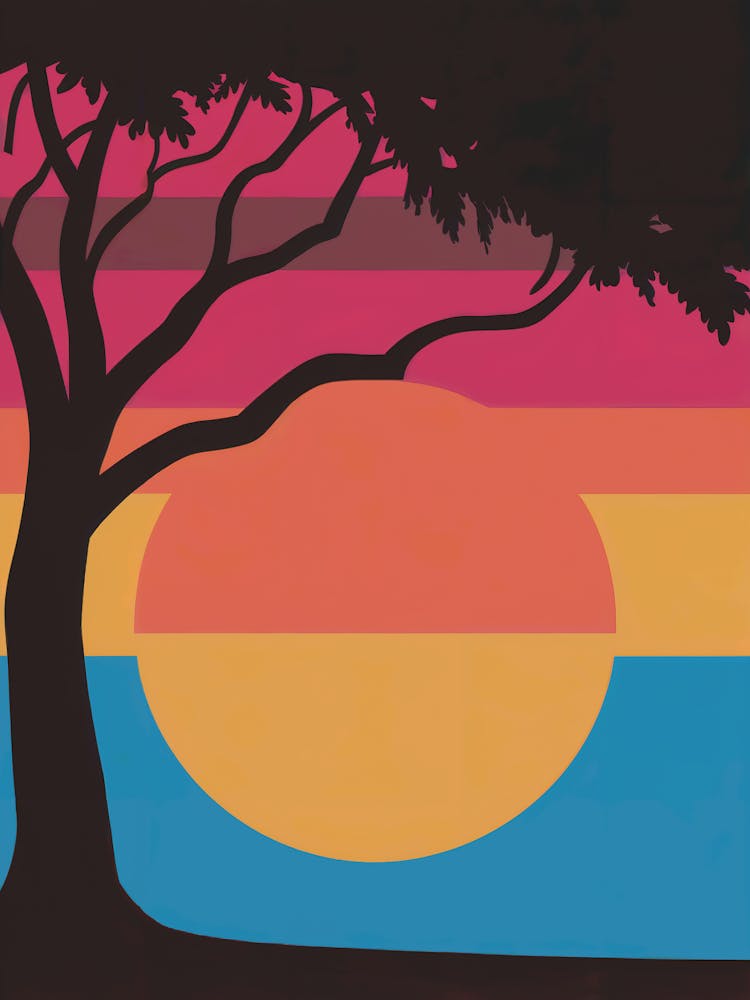 Arbre au coucher du soleil
