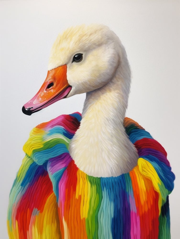 Baby Animal Wearing Sweater Swan 2
