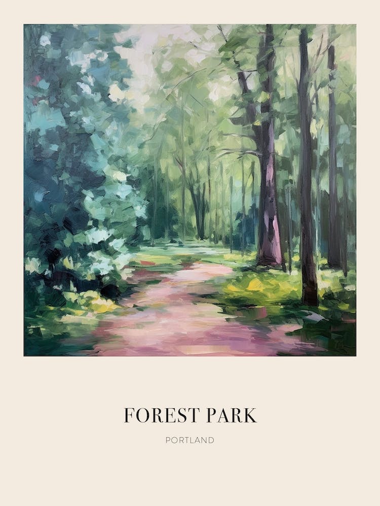 Forest Park Portland United States 2 Vintage Cezanne Inspired Poster