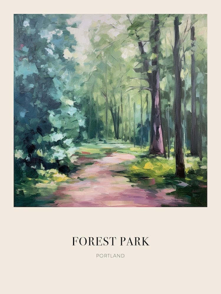 Forest Park Portland United States 2 Vintage Cezanne Inspired Poster