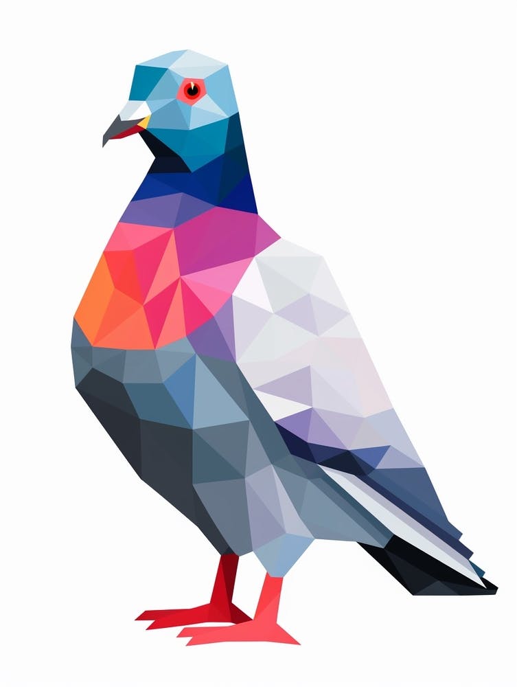 Colourful Geometric Bird Pigeon 4