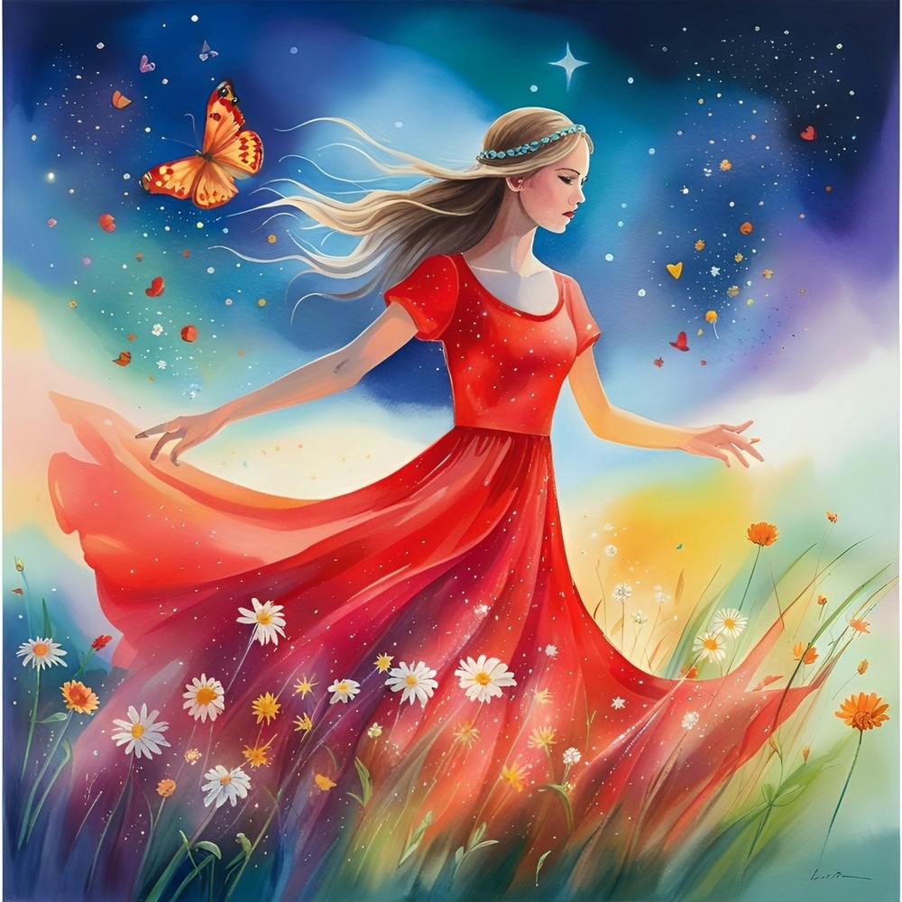 Girl In A Red Dress 1