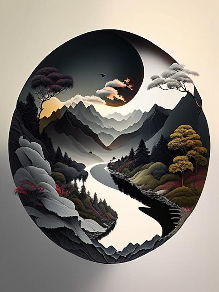 Landscapes 10, Yin and Yang Illustration