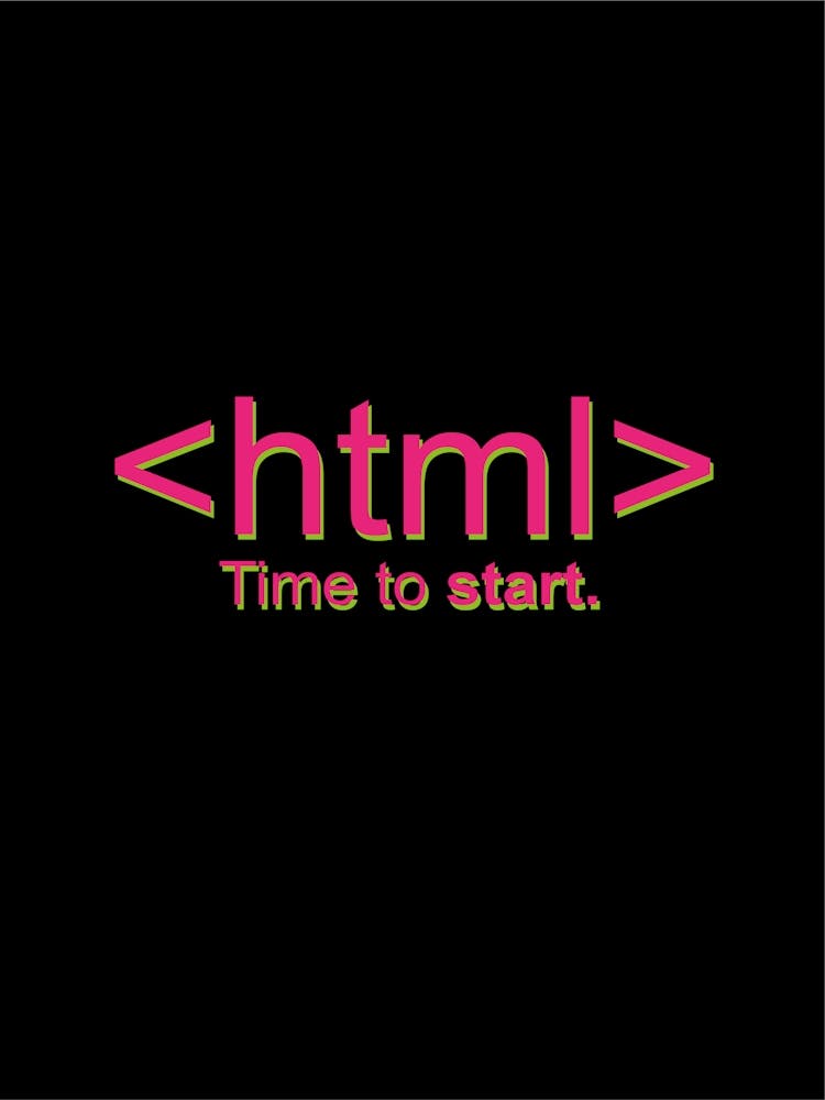 Html Time To Start Pink Print