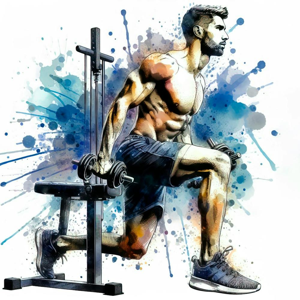 Fitnessübung in Aquarell 6