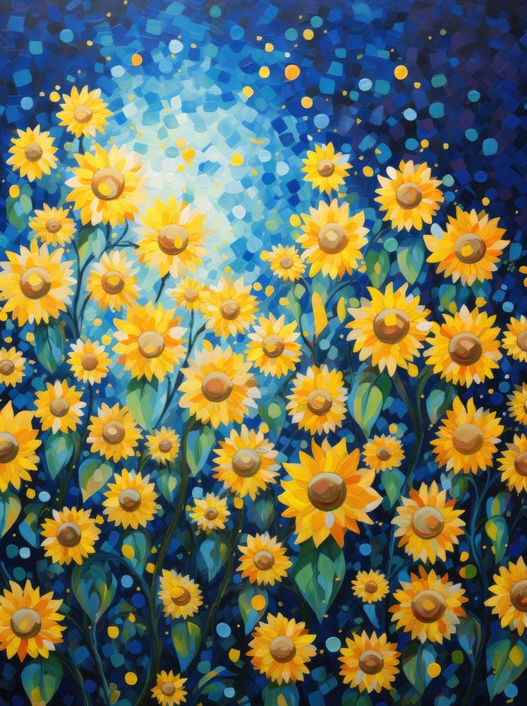 Sunflowers In The Night Sky