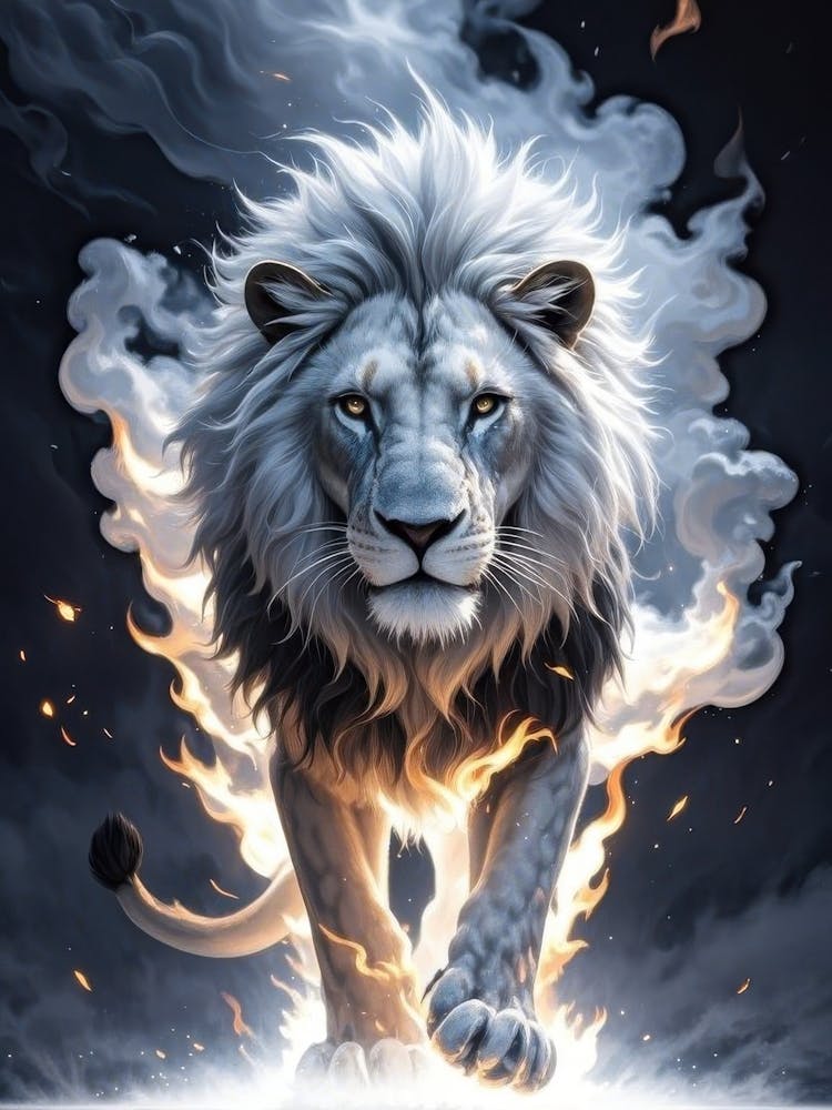 Lion In Flames 1
