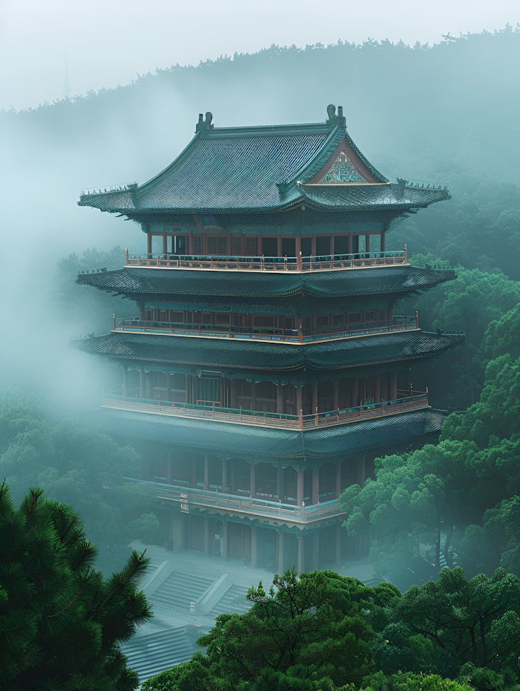Pagoda In The Fog