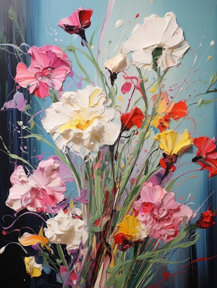 Abstract Flower Painting Carnation 5