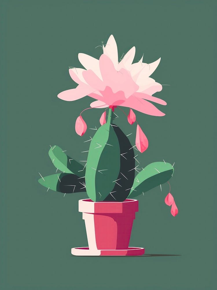 Christmas Cactus Illustration 1