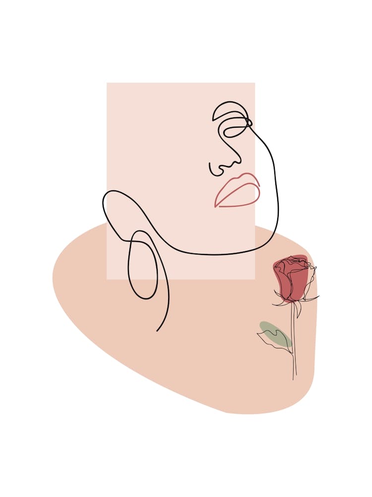 Portrait d'une Femme à la Rose