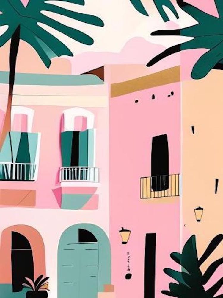 Puerto Rico Muted Pastel Tropical Destination