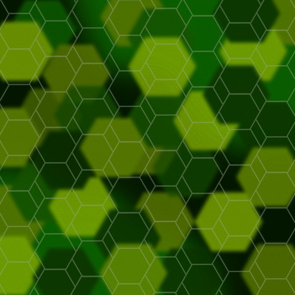 Hexagonal Green Abstract Pattern 1