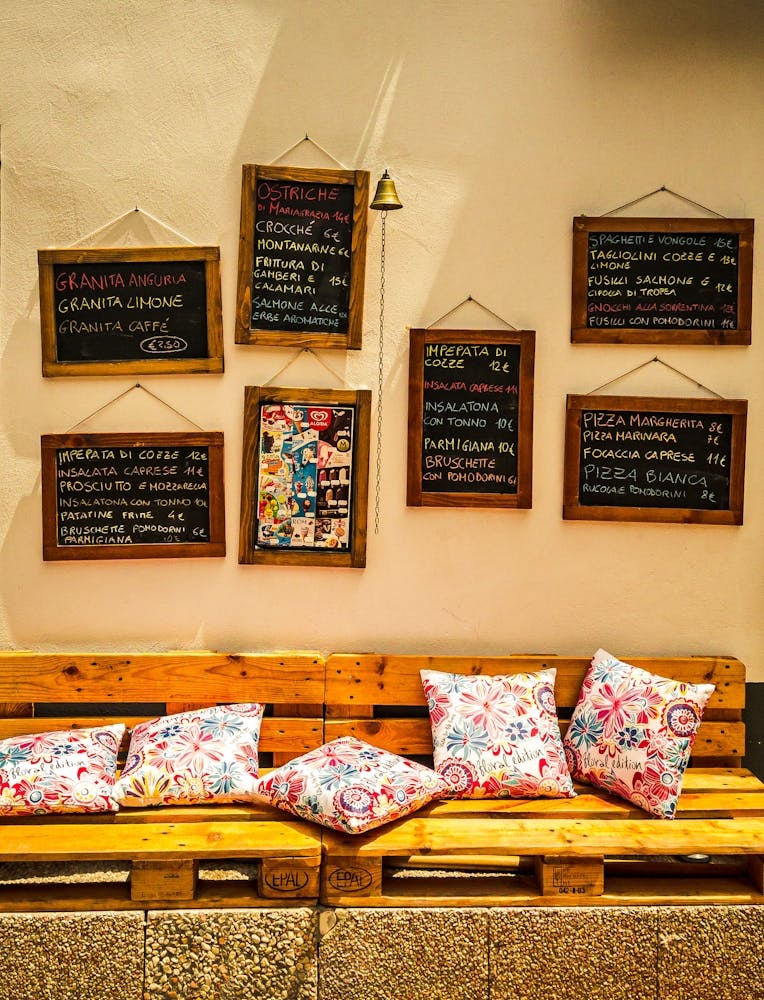Cafe With Menus On The Wall
