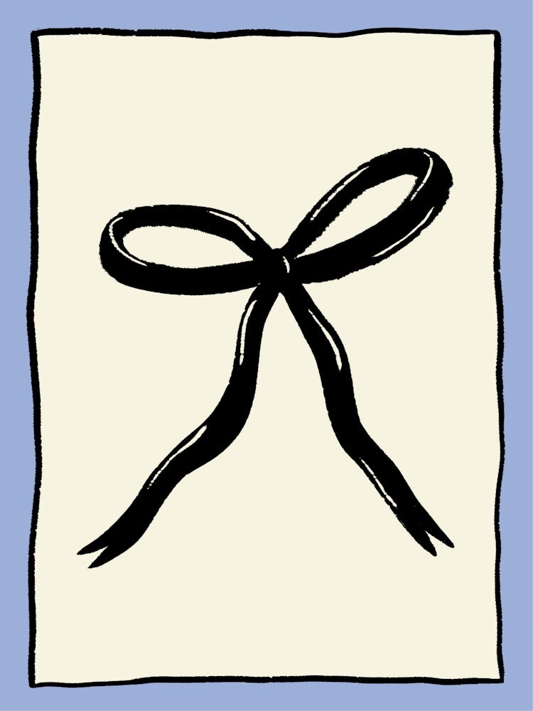 Black Bow with Blue Border