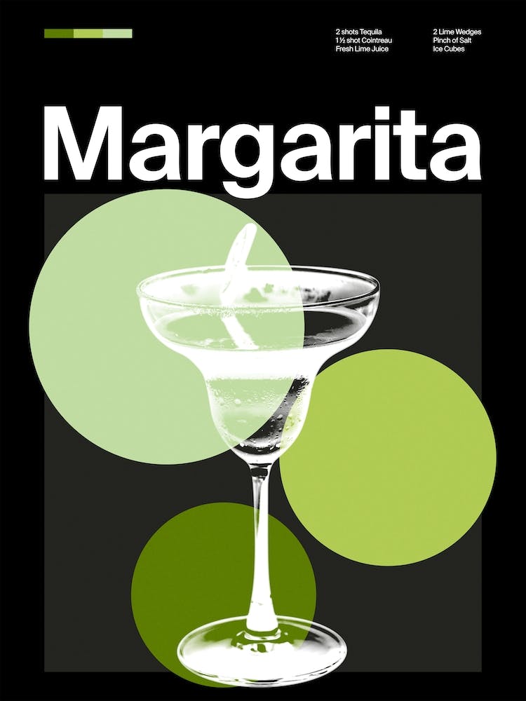Mid Century Dark Margarita Cocktail