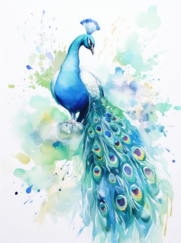 Paon Peinture à l'Aquarelle 2