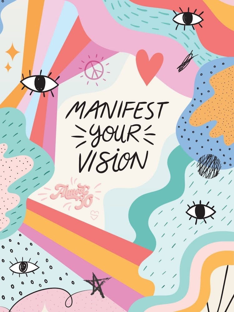 Manifestiere deine Vision Hübsches Ästhetik Hippie