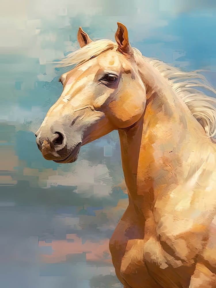 Horse Painting With Clouds