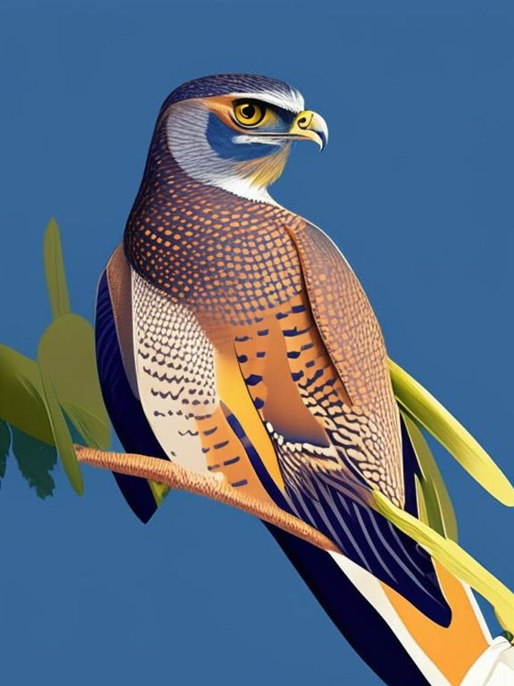 Eurasian Sparrowhawk Pop Matisse Bird