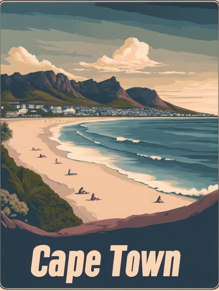 Aihrgdesign A Retro Travel Poster For Cape Town Featuring The Fa40e17f C0fc 4046 B7a1 3dfc087a8b34 1