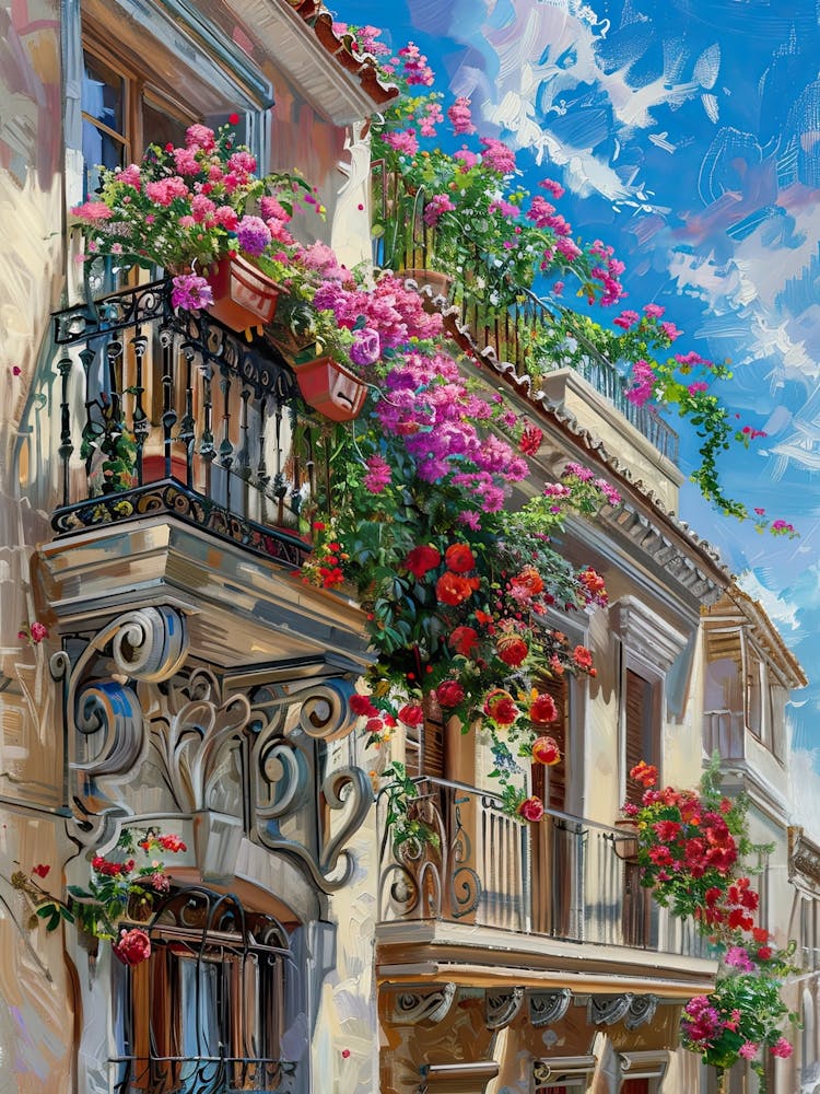 Balcony View Painting In Valencia 4