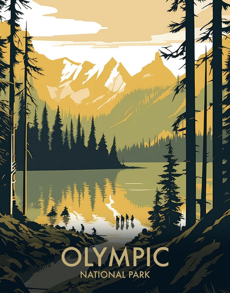 Olympic National Park Vintage Travel Poster 9