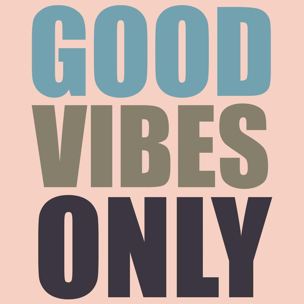 Good Vibes Only Pfirsich und Pastell Quadrat