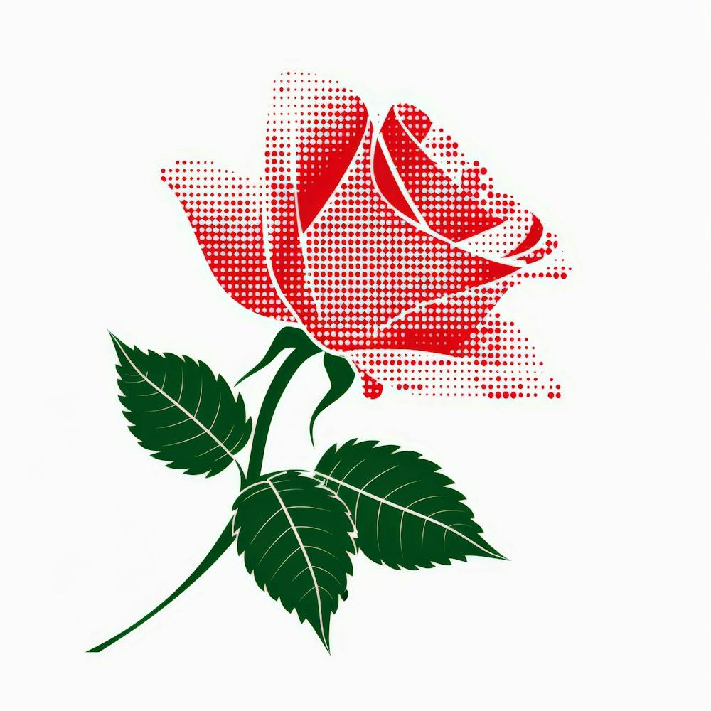 Red Rose On White Background