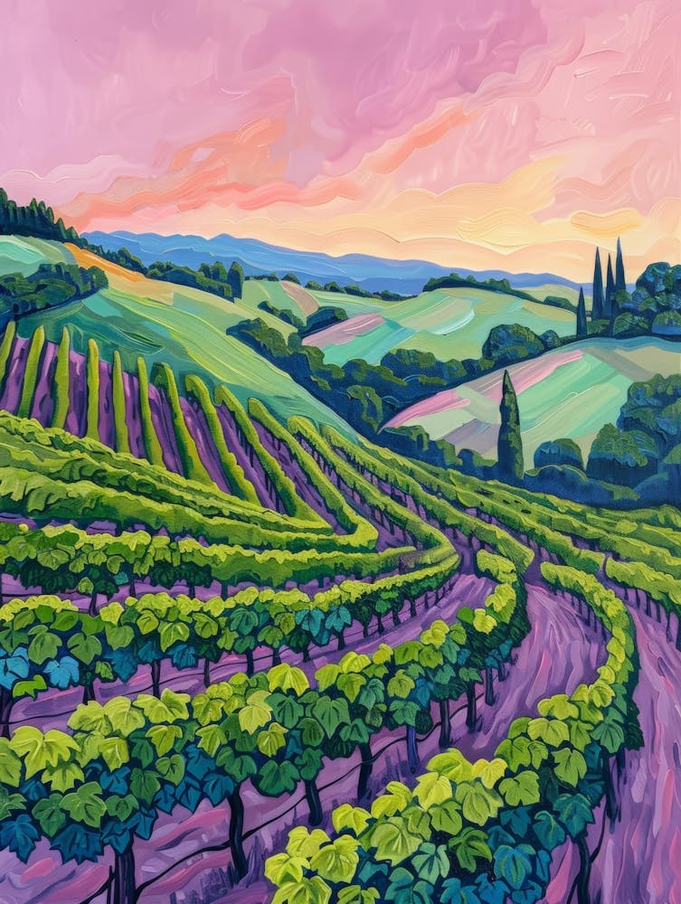 Vineyards At Sunset 1