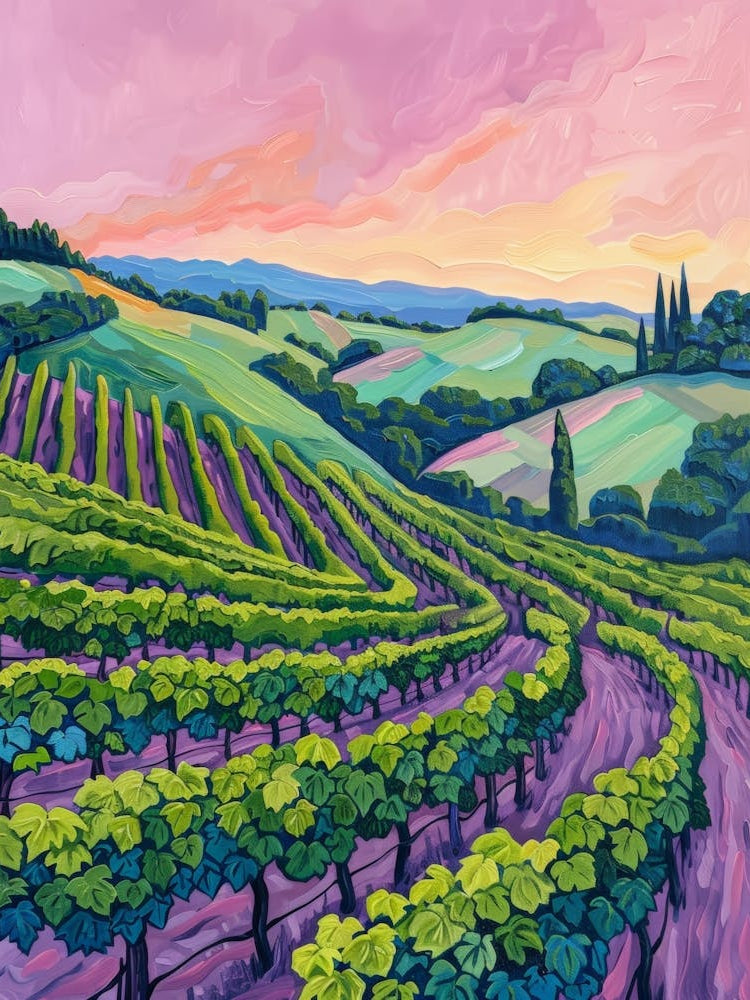 Vineyards At Sunset 1