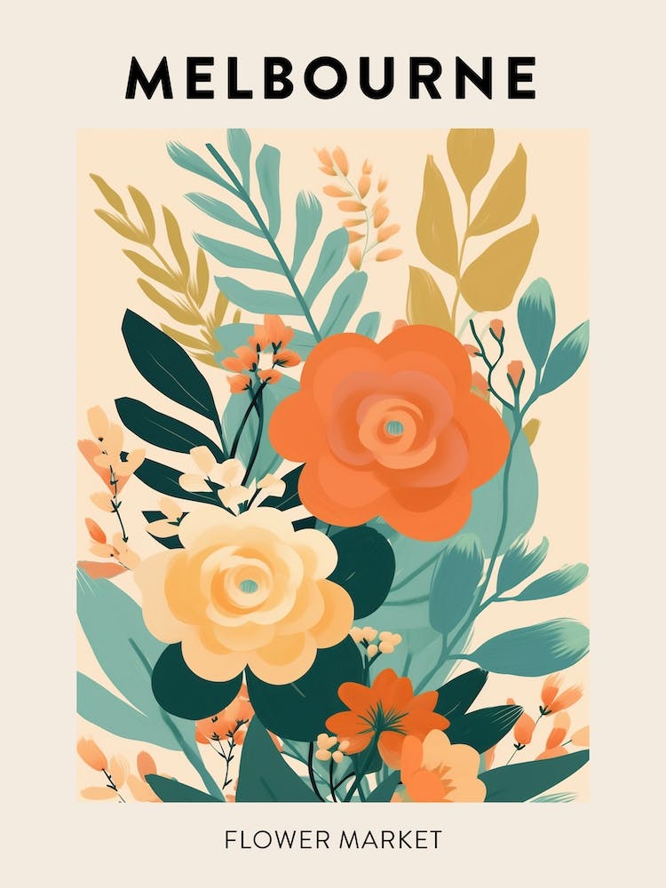 Flower Market Poster Melbourne Australia